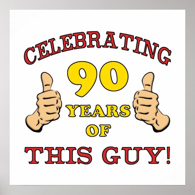 Poster 90e anniversaire Cadeau pour lui (Devant)