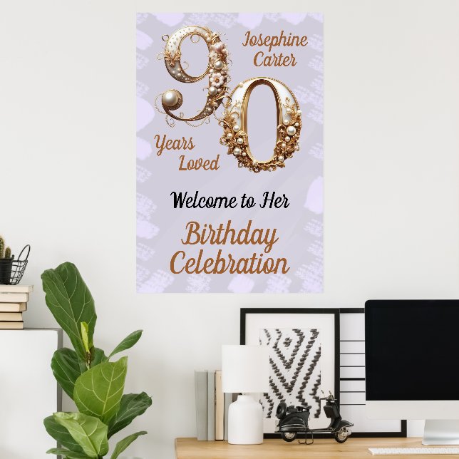 Poster 90e anniversaire Elegant Party (Bureau à domicile)