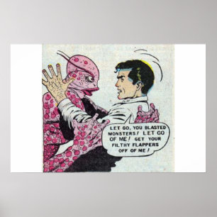 Poster 90s Bande dessinée d'horreur de l'âge d'or bande