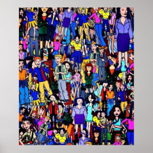 Poster 90s MTV Daria characters collage