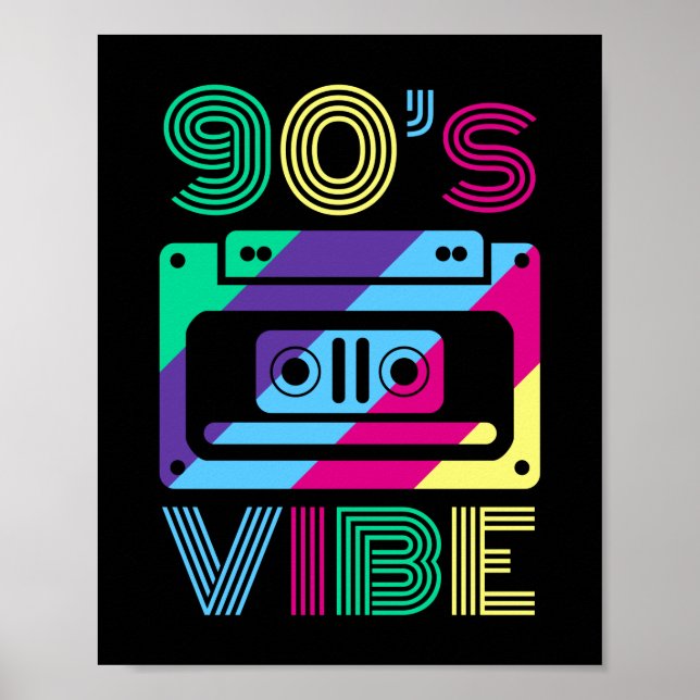 Poster 90s Vibe 90's thème Party Outfit Maman Papa (Devant)