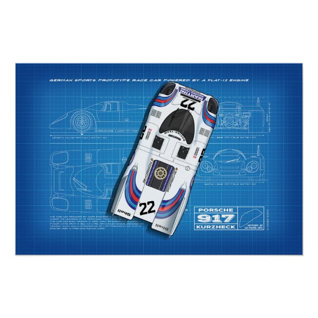 Poster 917 Martini Blueprint (Devant)