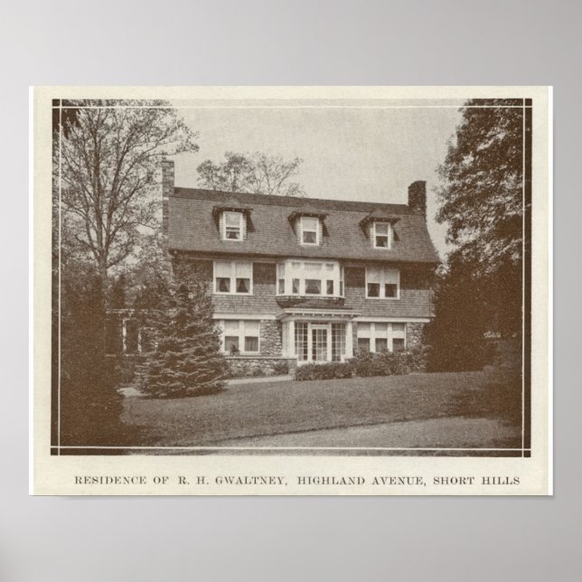 Poster 91 Highland Avenue Short Hills en 1925 (Devant)