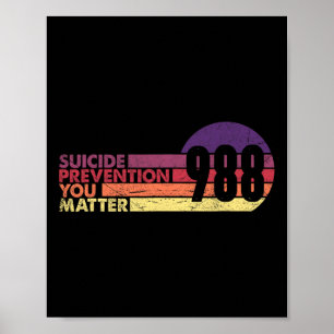 Poster 988 Chemise Prévention du suicide Ligne de vie 988