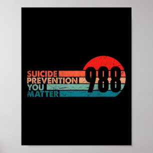 Poster 988 Chemise Prévention du suicide Ligne de vie 988