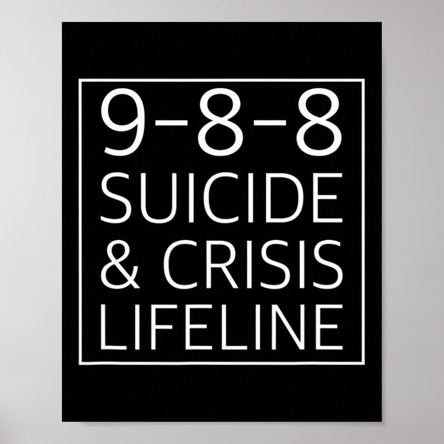 Poster 988 - Crise de sensibilisation au suicide Ligne de (Devant)