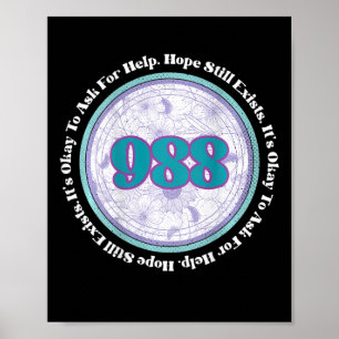 Poster 988 Prévention du suicide Il est bon de demander d
