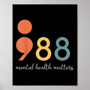 Poster 988 Semicolon Santé mentale S Prévention du suicid