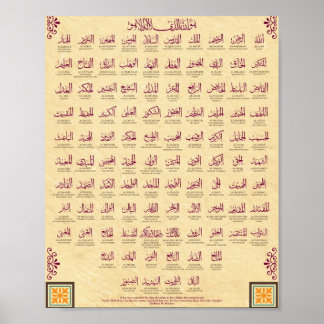 Poster 99 Noms d'Allah