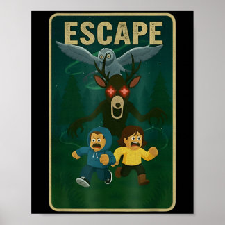 Poster 99 nuits Halloween Gamer Cerf Dans La Forêt Drôle