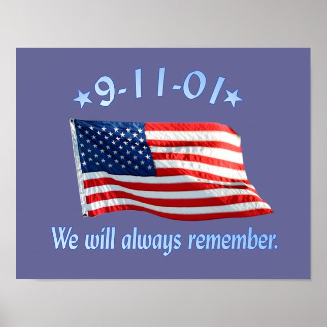 Poster 9-11 Mémorial Nous Nous Souviendrons Toujours (Devant)