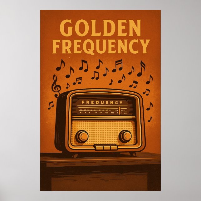 Poster 9, Golden Frequency, Vintage (Devant)
