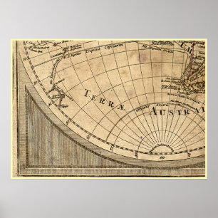 Poster 9 Panneau Couleur Version de L'Isle Monde Carte Ca