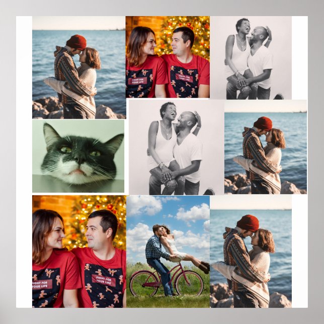 Poster 9 Photo Custom Personalized Collage (Devant)