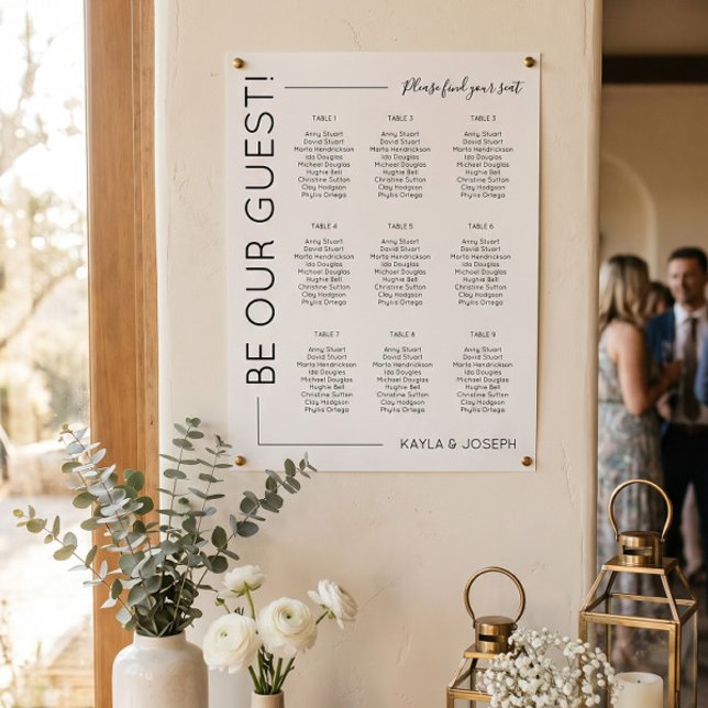 Poster 9 table Minimaliste Mariage modèle (Créateur téléchargé)