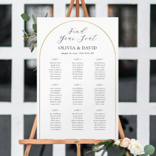 Poster 9 Tables Trouver Votre Place Plan de Table Arc Or