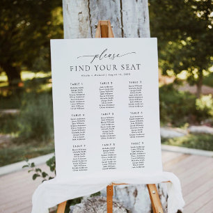 Poster 9 Tables Trouvez Votre Place Plan de Table
