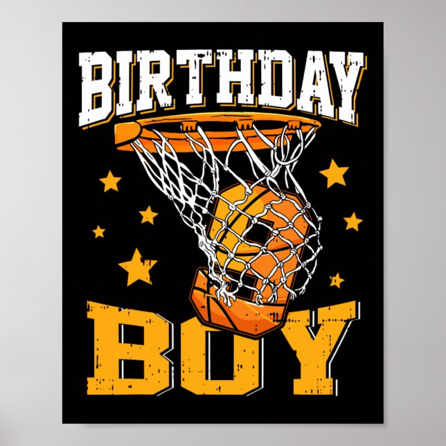 Poster 9e anniversaire de basket-ball garçon 9 ans de bas (Devant)