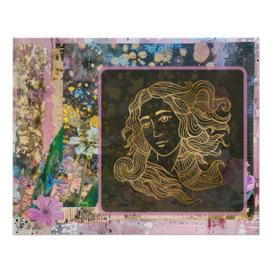 Poster *~* A100 Gold Venus femme Boho Aquarelle