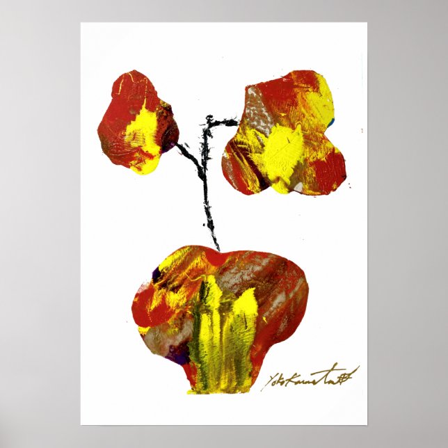 Poster A2 ポ ♥ タ * 花 版 画  * Flower imagé (Devant)