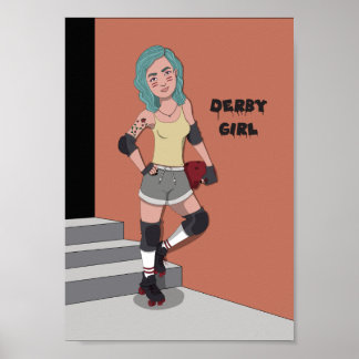 Poster A4 Derby Girl Print