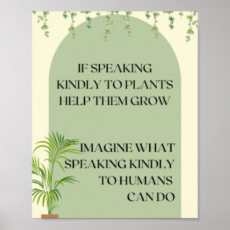 Poster A4 Parlez gentiment aux Plantes