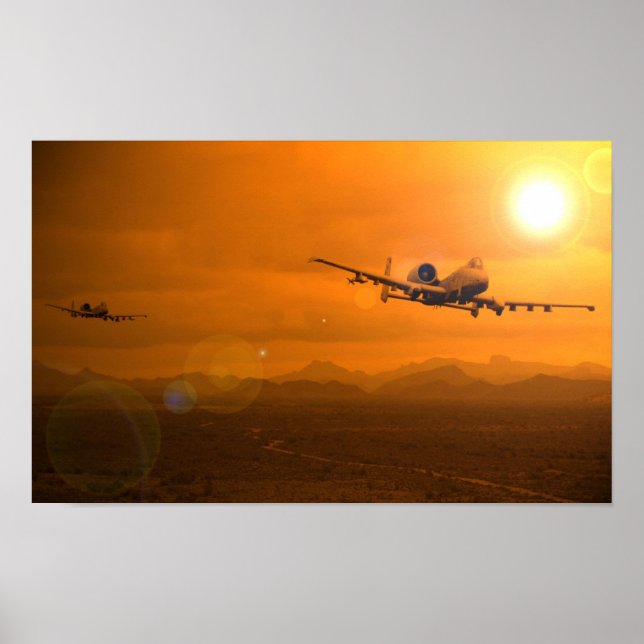 Poster A-10 Coucher de soleil dans le désert (Devant)