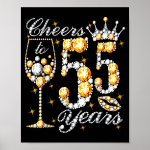 Poster À 55 ans, joyeux 55e anniversaire reine