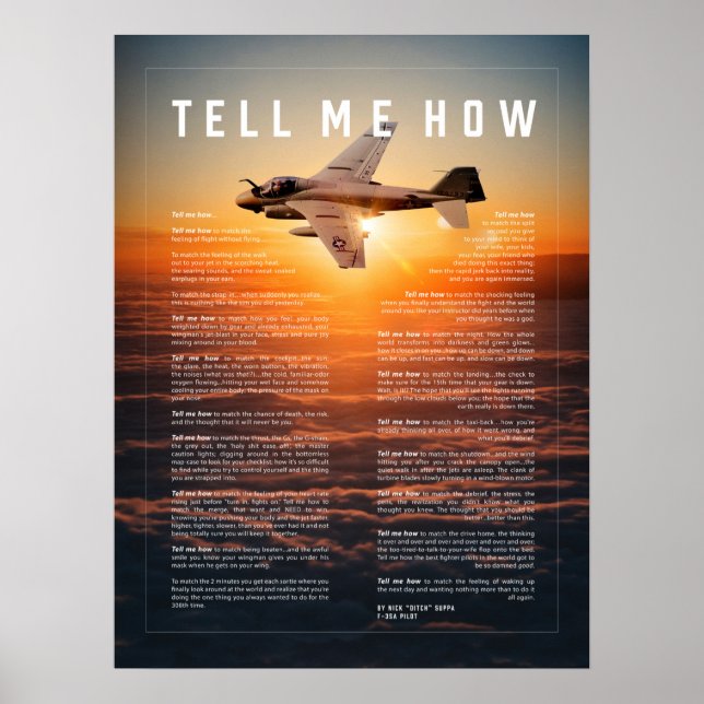 Poster A-6 Intruder avec Dites-moi Comment ode de vol (Devant)