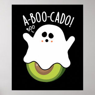 Poster A-boo-cado Drôle Avocado Puns Dark BG