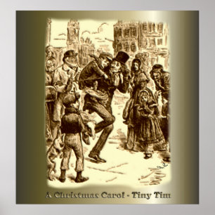 Poster "A Christmas Carol" "Bob Cratchit and Tiny Tim" "T