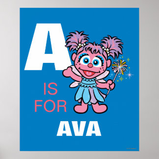 Poster A est pour Abby Cadabby | Ajouter Votre Nom
