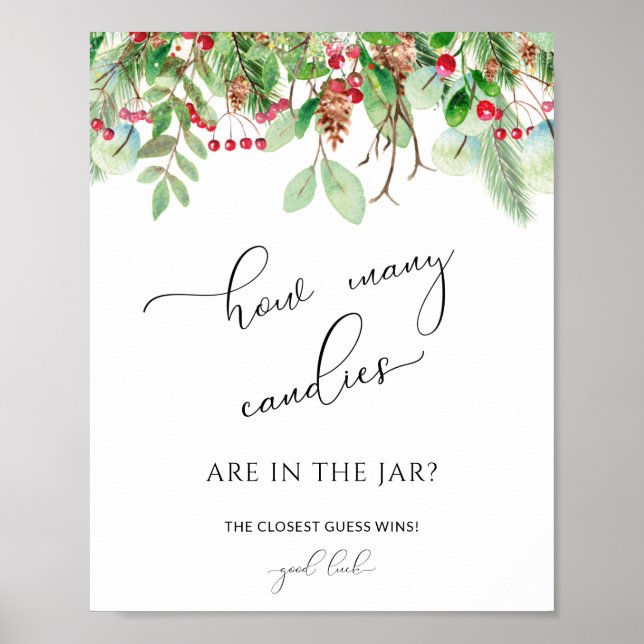 Poster À feuillage persistant Devis combien de bonbons so (Devant)