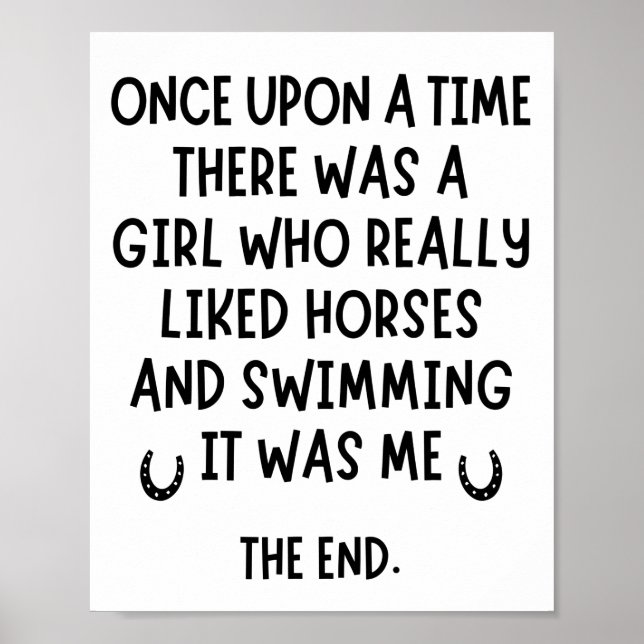 Poster A girl who liked swimming and horses. (Devant)