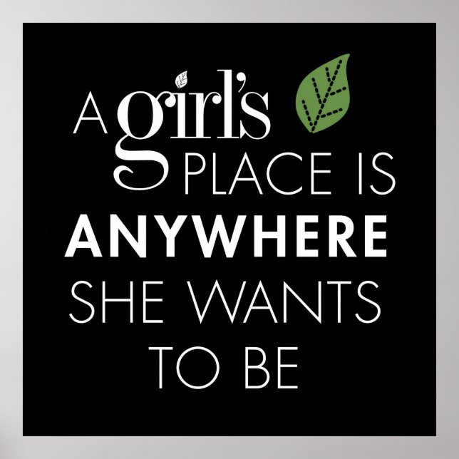 Poster A Girl's Place est partout où elle veut être affic (Devant)