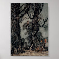"A Halloween Hunt" illustration 5 x 7 sur toile