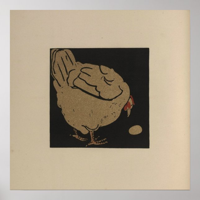 Poster A Hen regarde son oeuf (Devant)