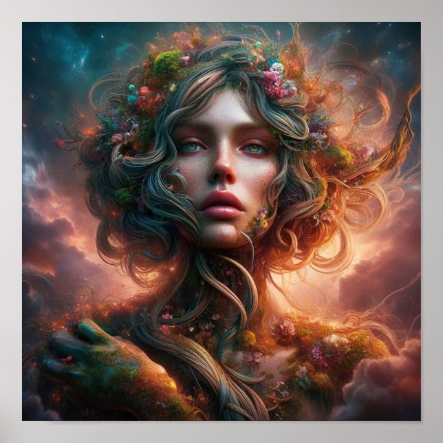 Poster A.I. Belle déesse naturelle (Devant)