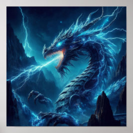 Poster A.I. Dragon Bleu Éclair Respiration