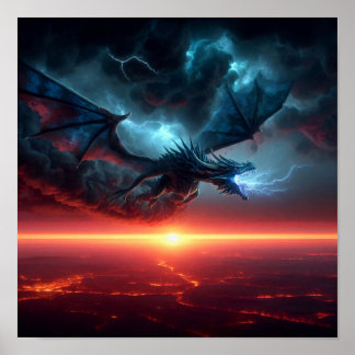 Poster A.I. Dragon de foudre bleu