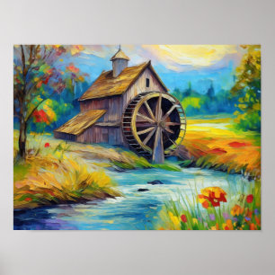 Poster À la ferme 2 - Scène d'art rural