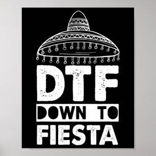 Poster À La Fête Du Mexique Cinco De Mayo Black W