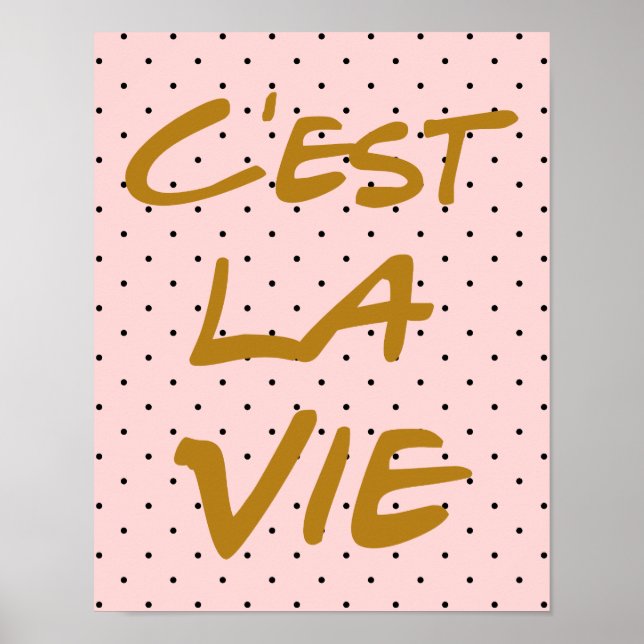 Poster à la main C'est La Vie - Pois (Devant)