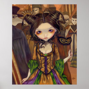 Poster À la Masquerade Ball gothique mardi gras Art Impri