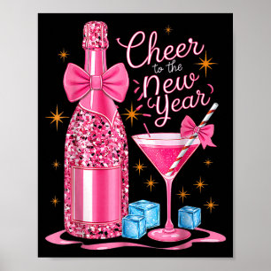 Poster À la nouvelle année 2026 Champagne Saint-Sylvestre