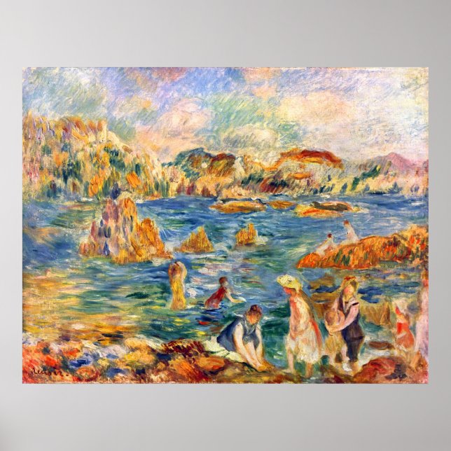 Poster A la plage de Guernesey par Alfred Sisley (Devant)