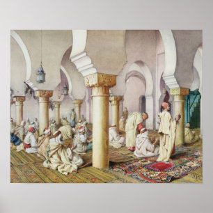 Poster À la prière dans la mosquée, 1884