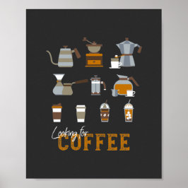 Poster À la recherche d'un délicieux verre de café