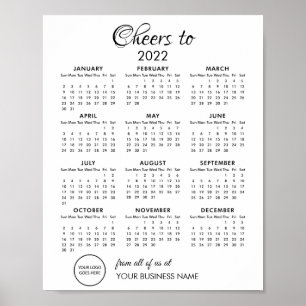 Poster À la santé de l'agenda 2022 Logo d'entreprise