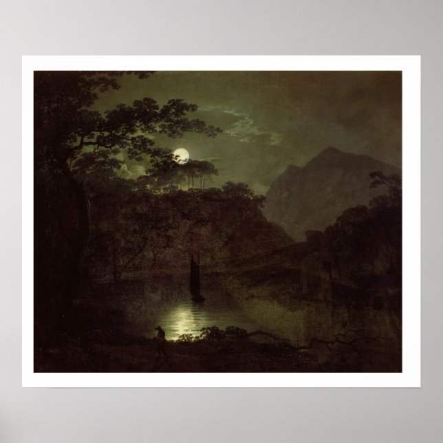 Poster A Lake by Moonlight, c.1780-82 (huile sur toile) (Devant)